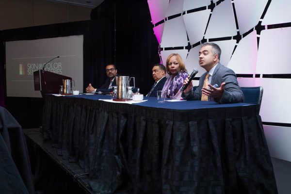 Panel discussion at dermatology conference